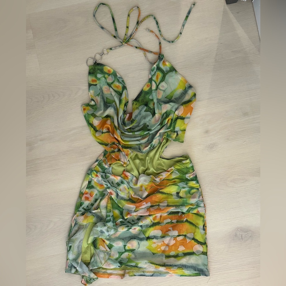 NWT Multicolor funky party mini dress